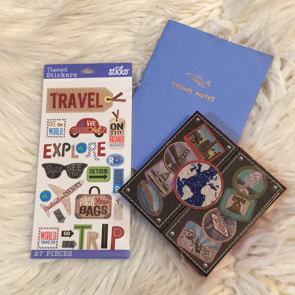 Travel Lover Holiday Gift Bundle Notebook Stickers